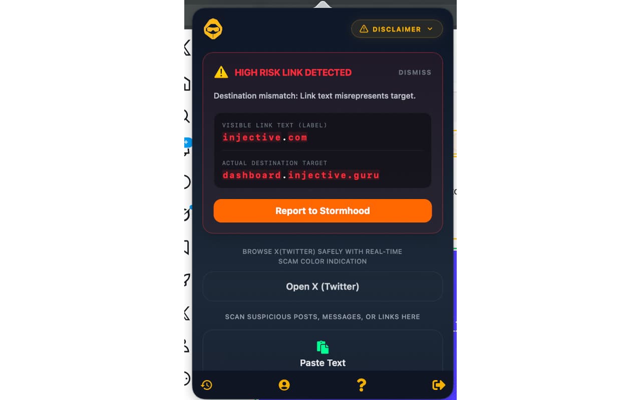 Stormhood Safari Extension Interface